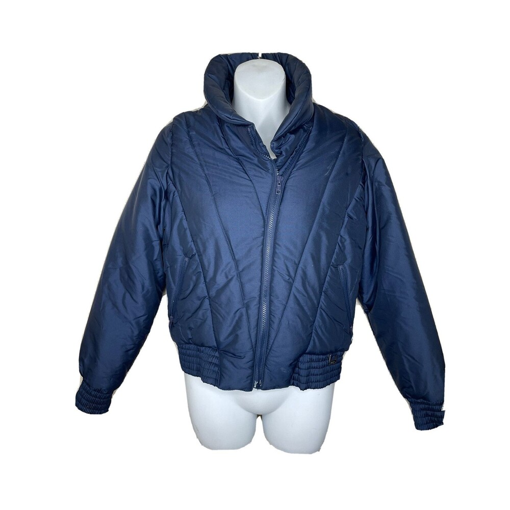 VTG Fera Ski Jacket Sz Small 4 6 Navy Blue Puffer Coat Retro 80s 90s Zip Austria